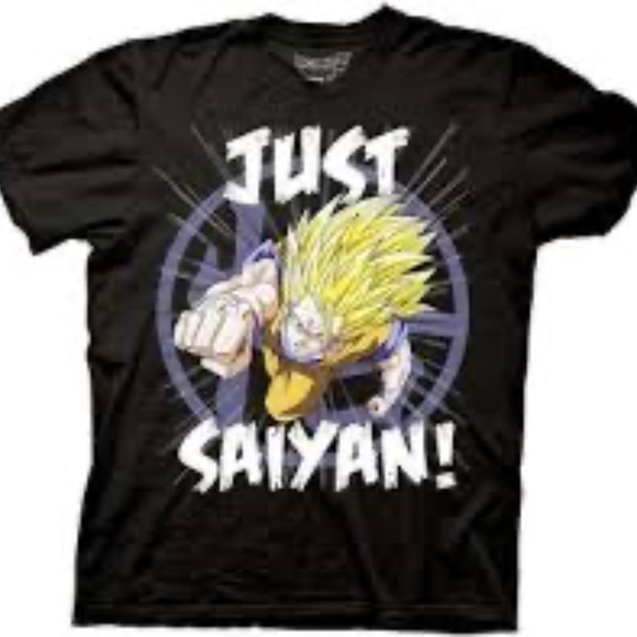 Ripple Junction Dragon Ball Z 'Just Saiyan' Short Sleeve Graphic T-Shirt - Picture 1 of 5